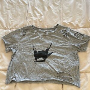 Rock on graphic crop top